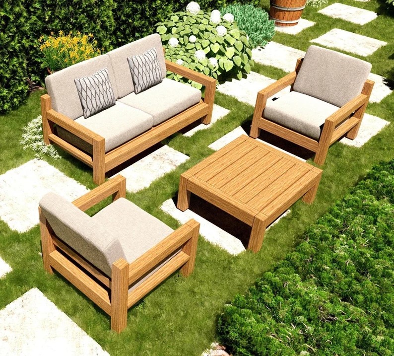 Outdoor Patio Furniture Sofa Set